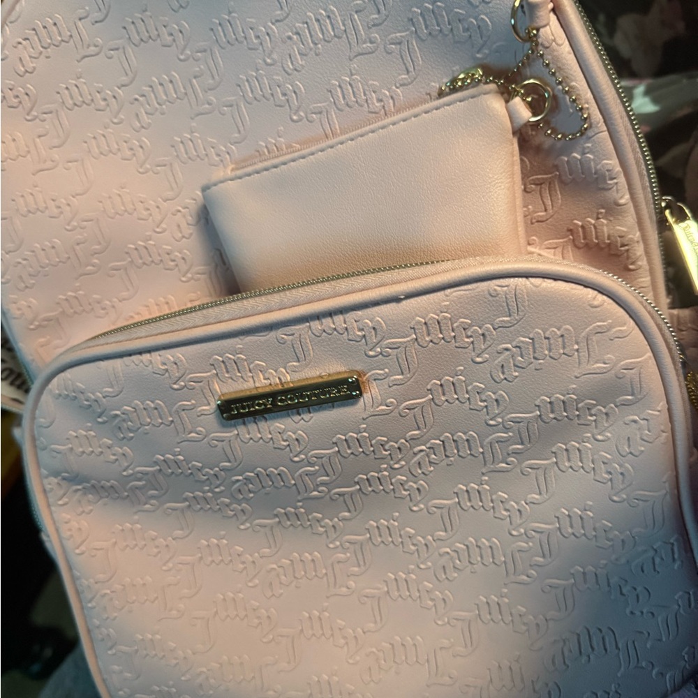 Juicy Couture Pink Backpack with Textured Elegance
